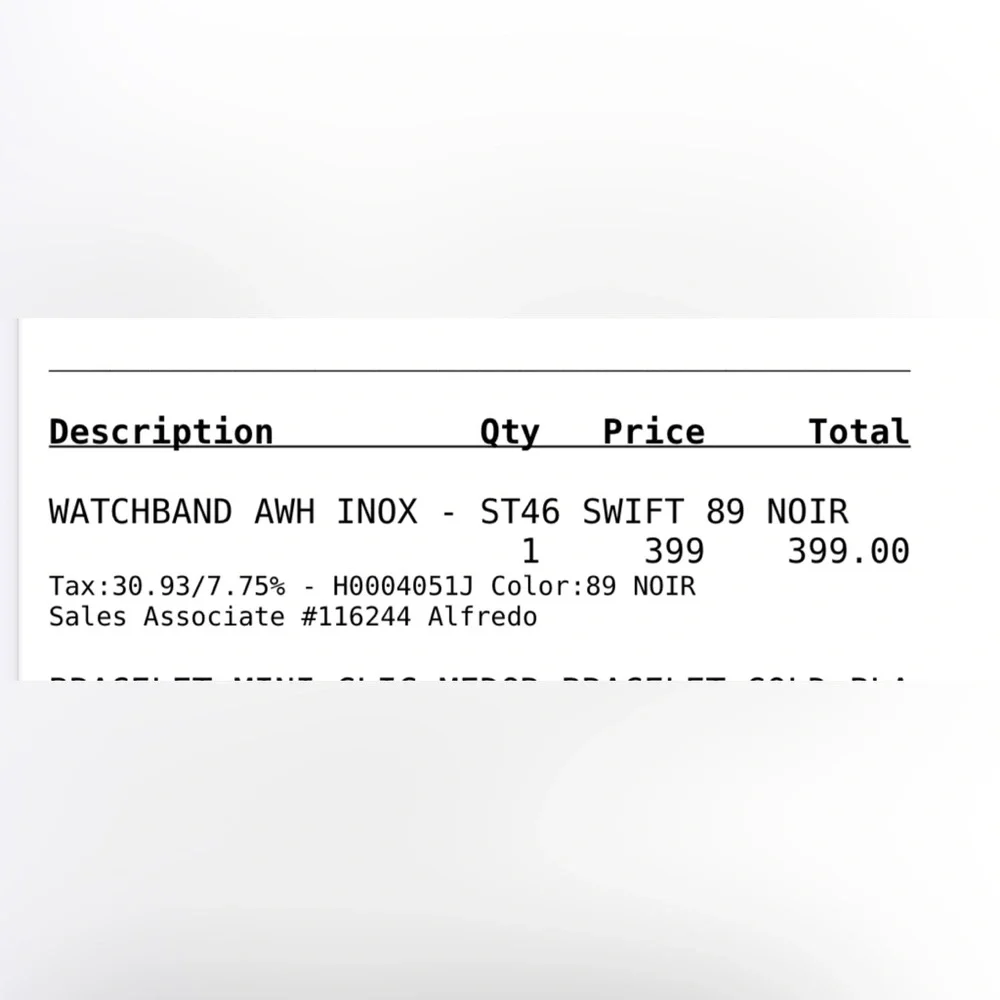 Hermes Black Leather Watch Strap - Picture 4 of 4